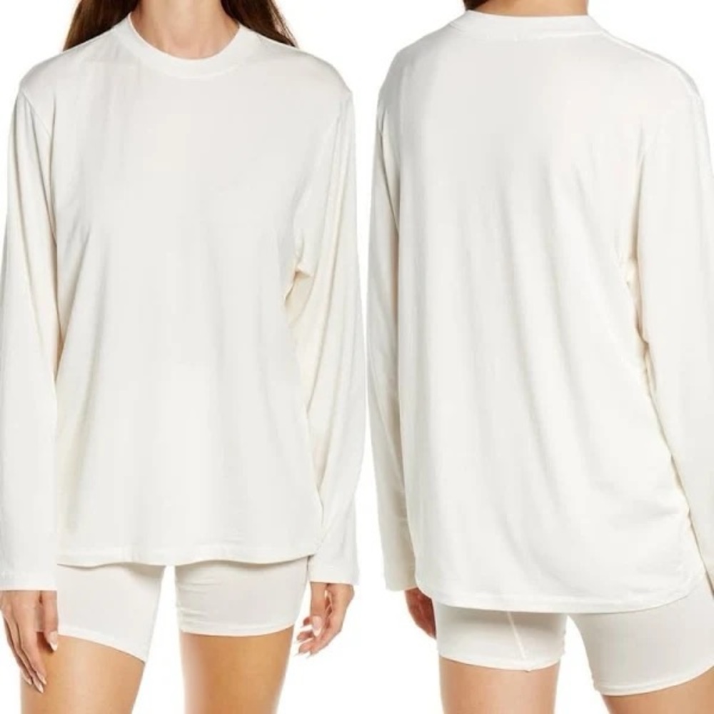 SKIMS Marble boyfriend long sleeve tee